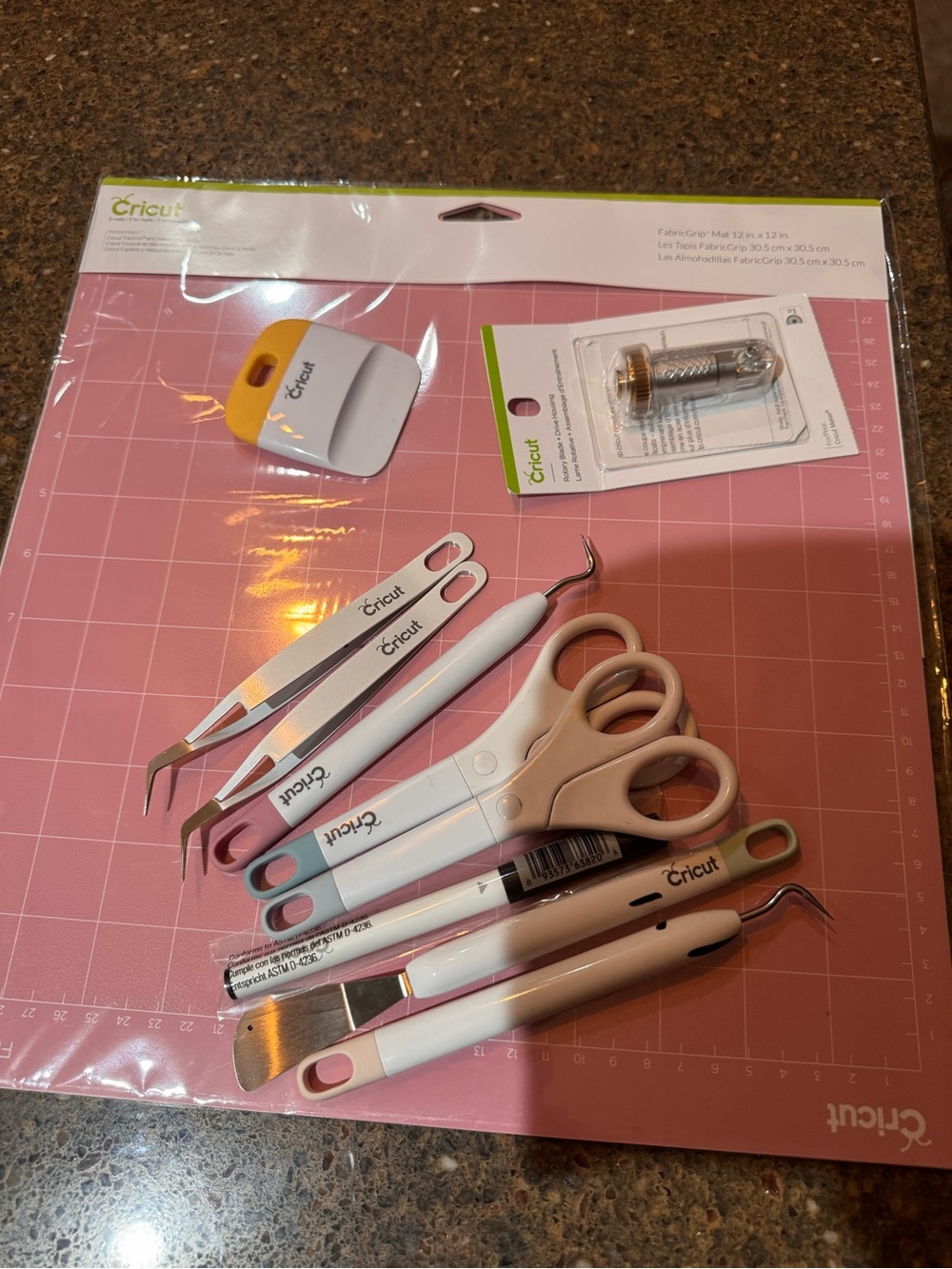 Cricut fabric mat and rotary attachment